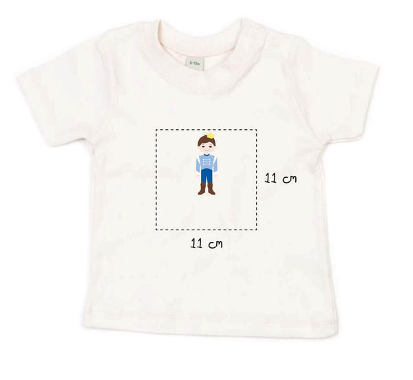 Baby T-Shirt bestickt mit Prinz und Wunschtext