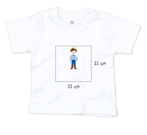 Baby T-Shirt bestickt mit Prinz und Wunschtext