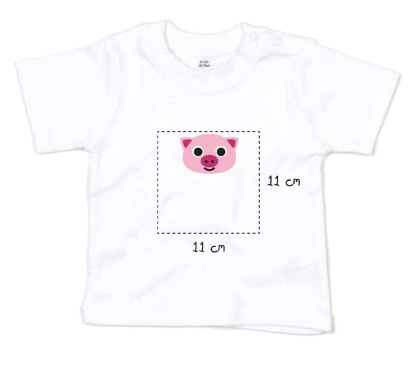 Baby T-Shirt bestickt mit Schweinchen und Wunschtext