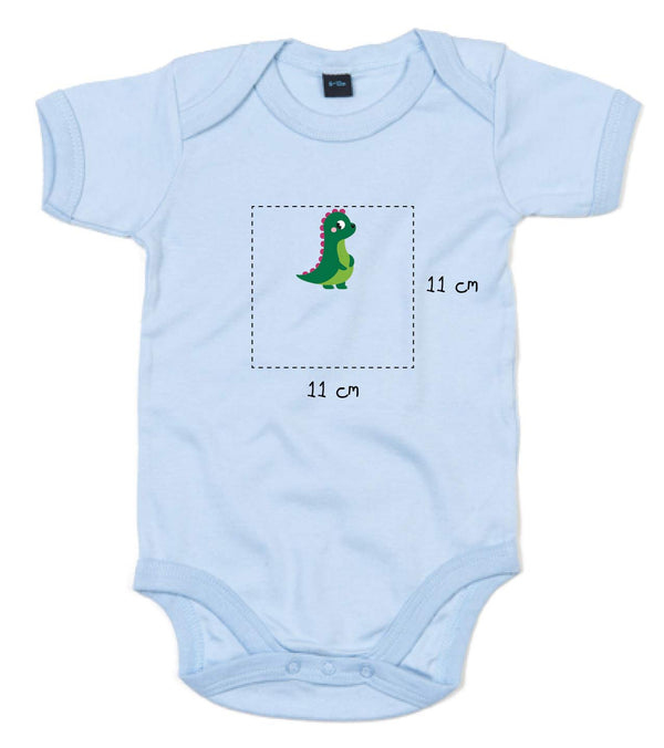 Baby Kurzarmbody bestickt mit Dino und Wunschtext