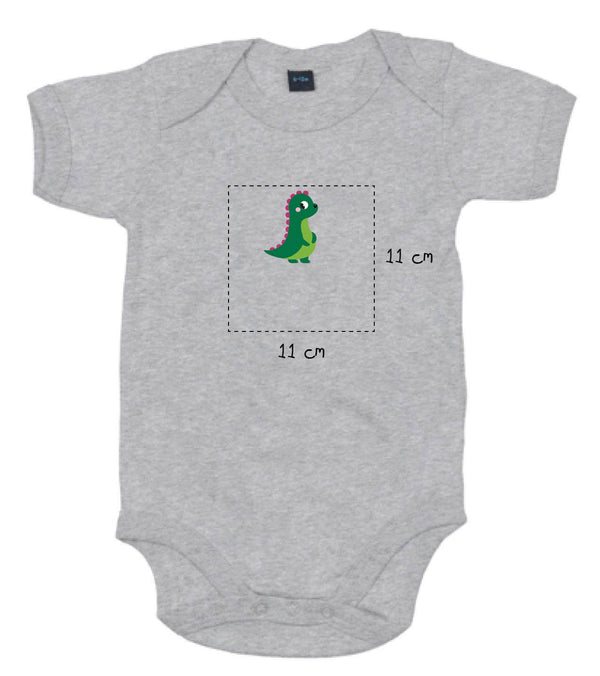 Baby Kurzarmbody bestickt mit Dino und Wunschtext