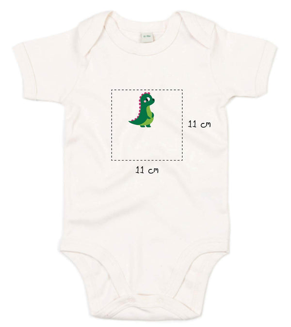 Baby Kurzarmbody bestickt mit Dino und Wunschtext