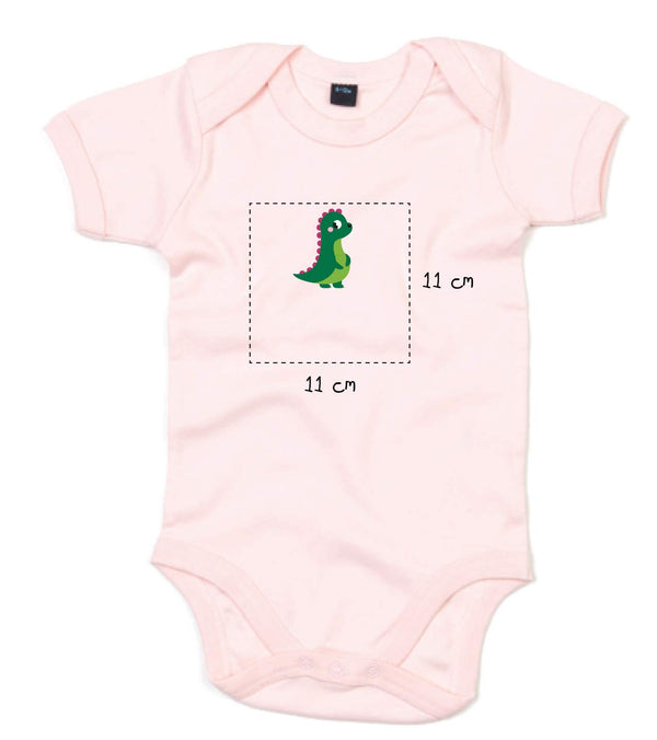 Baby Kurzarmbody bestickt mit Dino und Wunschtext