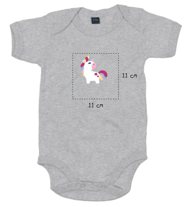 Baby Kurzarmbody bestickt mit Einhorn und Wunschtext