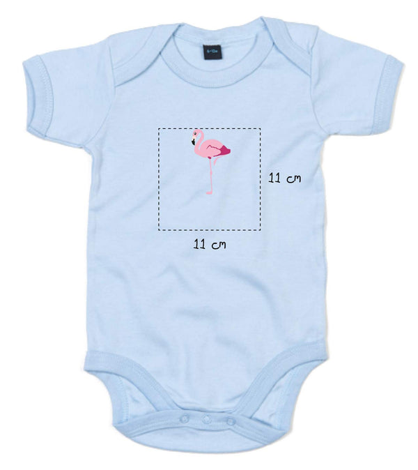 Baby Kurzarmbody bestickt mit Flamingo und Wunschtext