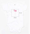 Baby Kurzarmbody bestickt mit Flamingo und Wunschtext