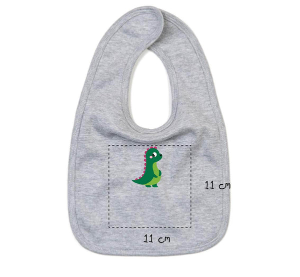 Baby Bio Lätzchen bestickt mit Dino und Wunschtext