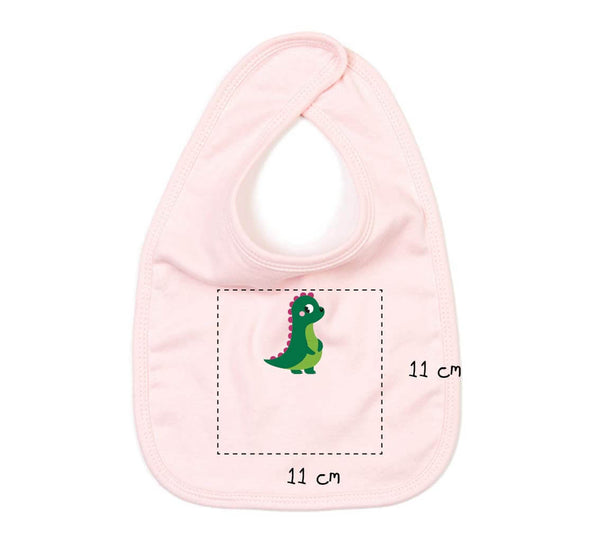 Baby Bio Lätzchen bestickt mit Dino und Wunschtext