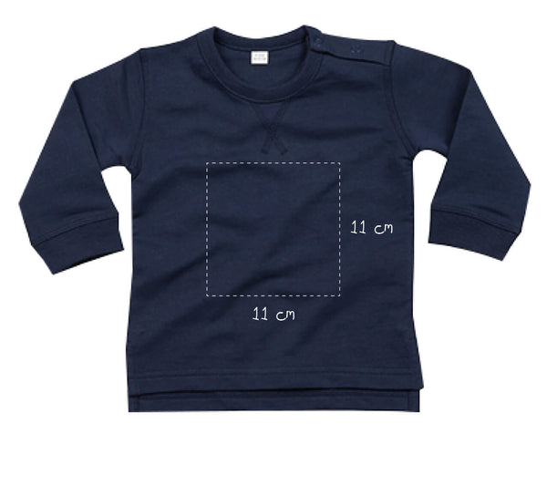 Baby Sweatshirt aus Bio-Baumwolle bestickt mit Monogramm