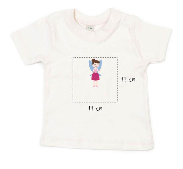 Baby T-Shirt bestickt mit Fee und Wunschtext