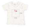 Baby T-Shirt bestickt mit Flamingo und Wunschtext