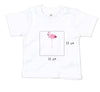 Baby T-Shirt bestickt mit Flamingo und Wunschtext