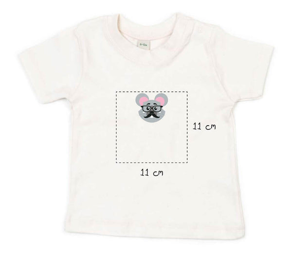 Baby T-Shirt bestickt mit Maus und Wunschtext