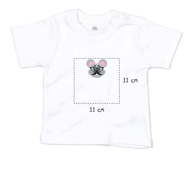 Baby T-Shirt bestickt mit Maus und Wunschtext