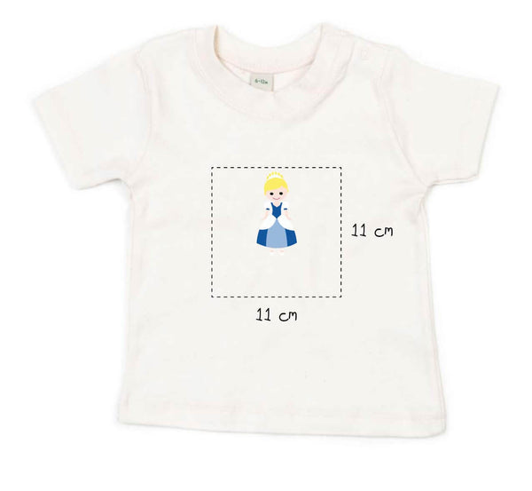 Baby T-Shirt bestickt mit Prinzessin und Wunschtext