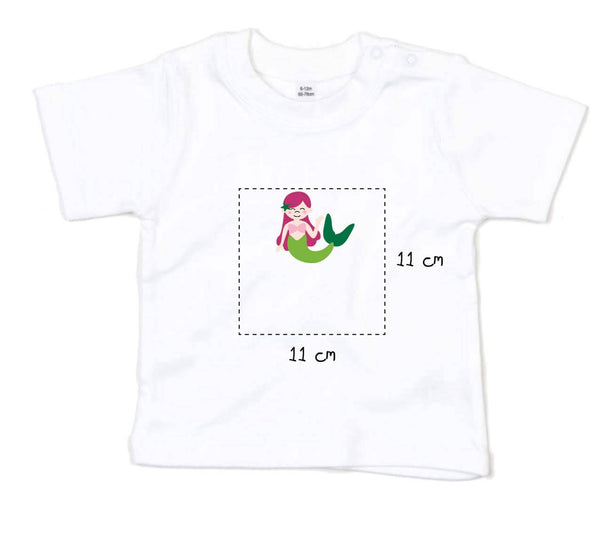 Baby T-Shirt bestickt mit Meerjungfrau und Wunschtext