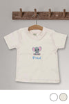 Baby T-Shirt bestickt mit Elefant und Wunschtext