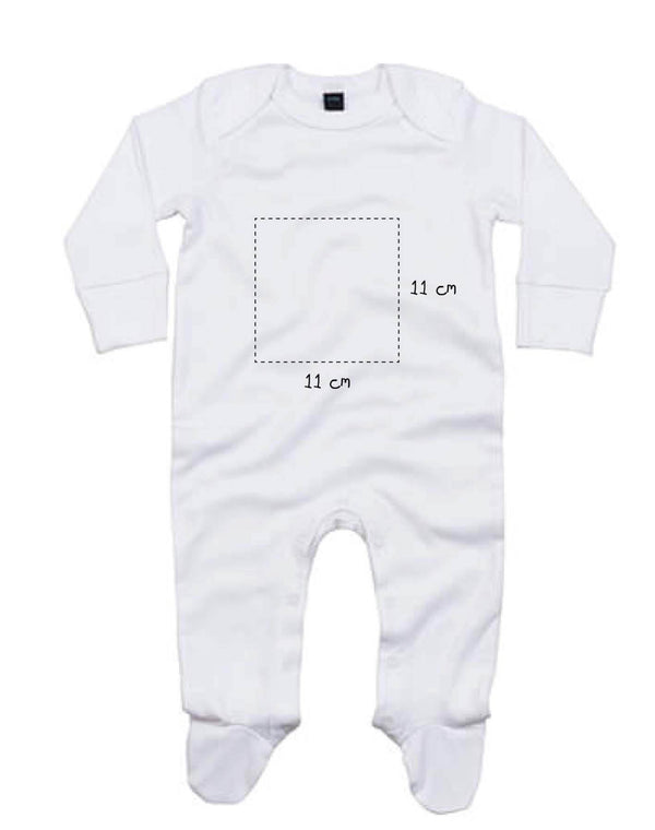 Baby Schlafanzug aus veganer Bio-Baumwolle bestickt mit Monogramm