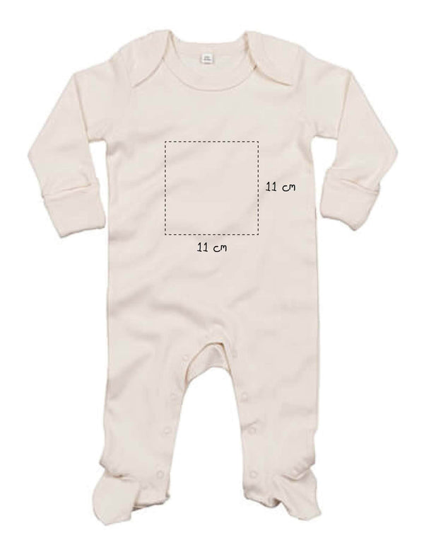 Baby Schlafanzug aus veganer Bio-Baumwolle bestickt mit Monogramm