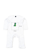 Baby Strampleranzug bestickt mit Dino und Wunschtext