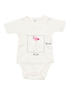 Baby Wickelbody Kimono bestickt mit Flamingo und Wunschtext